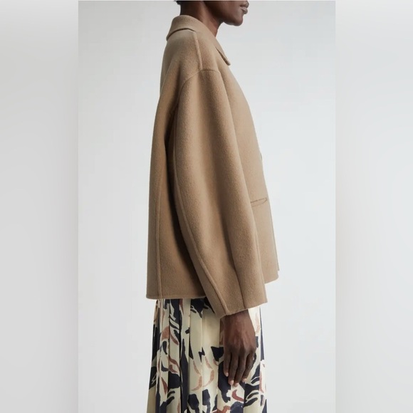 ALTUZARRA Cardiff Double Face Wool Blend Short Coat Chamois Size FR46 US14 NWT - Picture 5 of 11